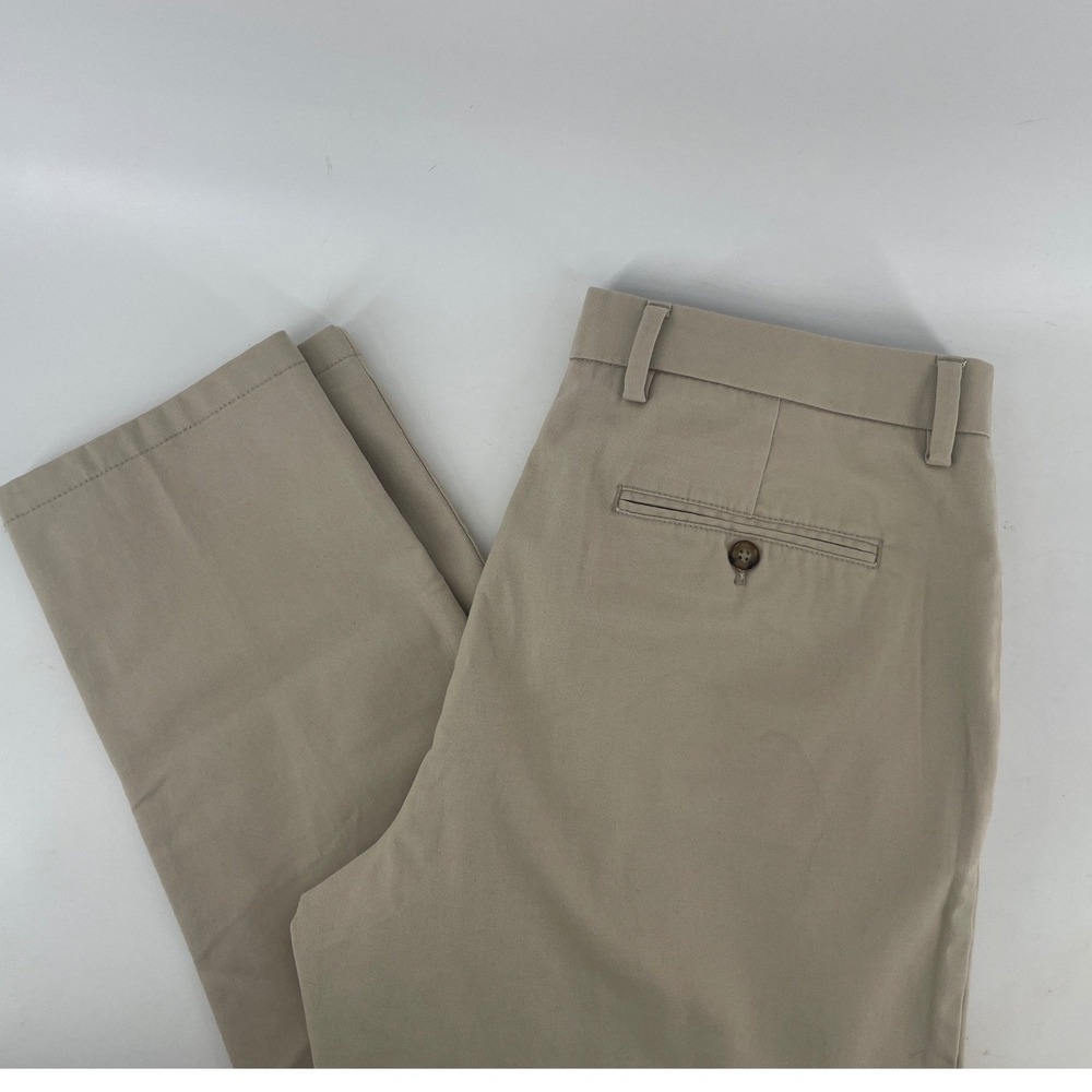 Old Navy Athletic Taper Pants Mens 34x31* Tan Built-In Flex Chino Flat Front